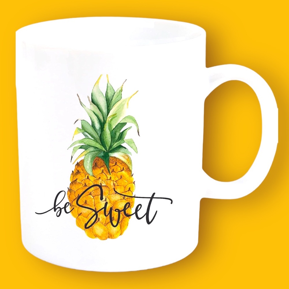 P. Graham Dunn Be Sweet Pineapple Nautical White Porcelain Ceramic Coffee Mug